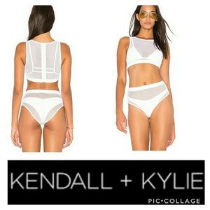 Kendall+Kylie X Revolve White Mesh Bikini 4 piece